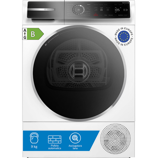 Image of Bosch Serie 6 WQB246C0II Serie 8 Asciugatrice a pompa di calore 9 kg Bianco