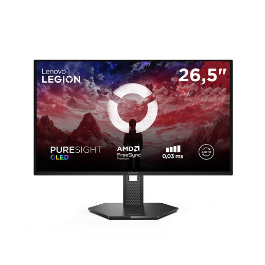 LENOVO Legion 27Q-10 OLED Monitor Gaming, 26,5 ", 2K UltraWide QHD, 2560 x 1440 Pixel, tempo di risposta 0,03 ms, refresh rate 240 Hz