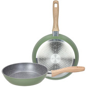 Tognana Porcellane Set 2 Padelle Da 24+28 Cm In Alluminio Forgiato Sage Stone-image