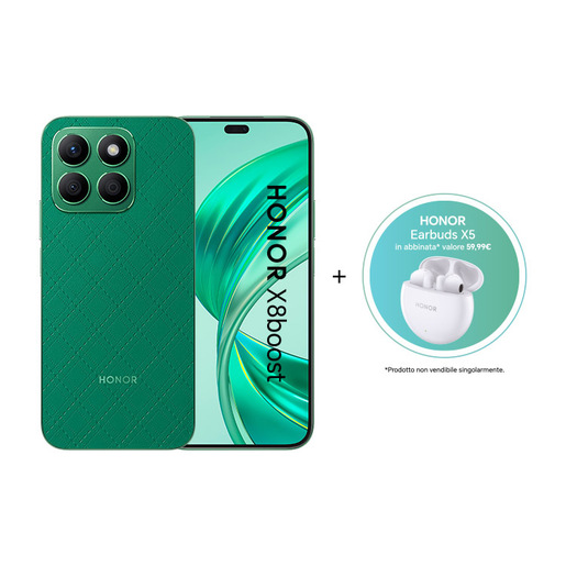 Honor X8boost + Earbuds X5 17 cm (6.7'') Doppia SIM Android 13 4G USB tipo-C 8 GB 256 GB 4500 mAh Verde