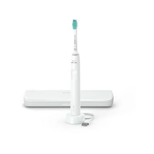 Image of Philips 3100 series Sonicare Spazzolino Elettrico Sonico Bianco, con custodia da viaggio HX3673/13