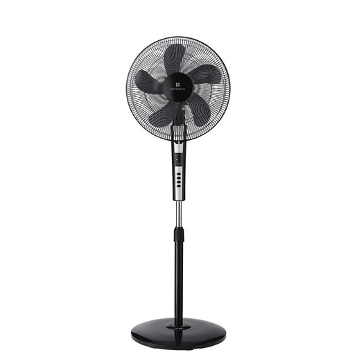 Image of Electroline Ventilatore a piantana 5 pale 37cm telecomando nero-grigio