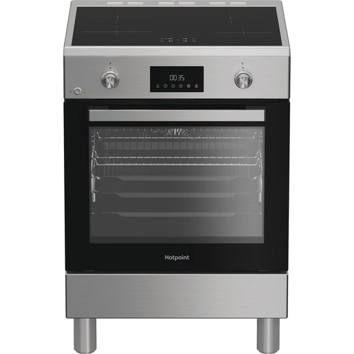 Image of Hotpoint Ariston H6I8LMSAX cucina libera installazione inox, 60x60cm, piano induzione,forno elettrico ventilato, 73Lt, classe A