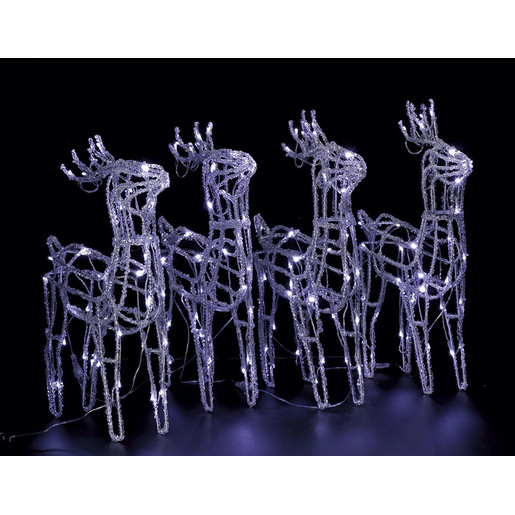 Image of Regalo Set 4 figure luminose mod. renna 160 LED (12 flash) da interno/esterno