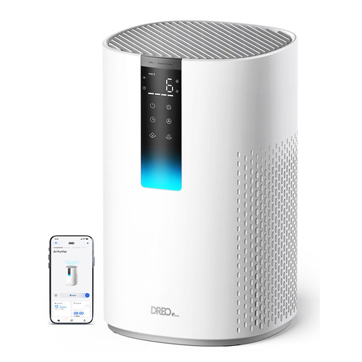Dreo Air Purifier Macro AP605S – Purificatore Smart con Tecnologia TurboWind™ e CADR 202 m³/h – Sistema di Filtrazione a 5 Stadi, Copertura fino a 82 m²/