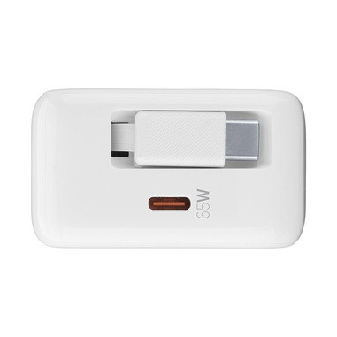 Caricatore GaN 65W 3 In 1 Con Cavo USB-C Retrattile 80cm – 2 Porte USB + Cavo Integrato (giallo) - 6