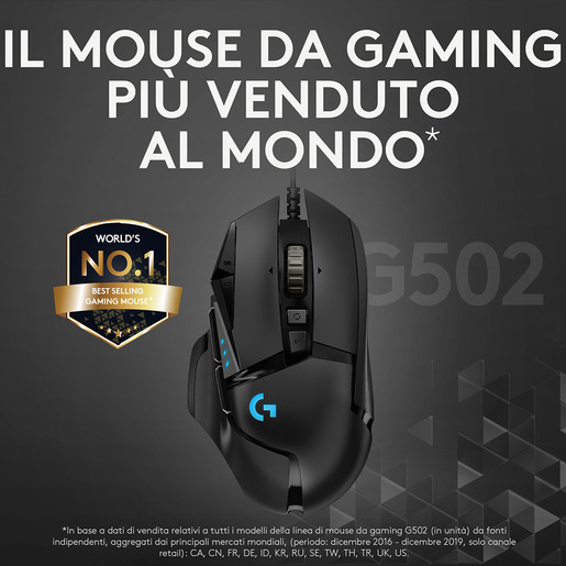 Image of Logitech G Logitech G502 Mouse Gaming HERO Prestazioni Elevate, Sensor