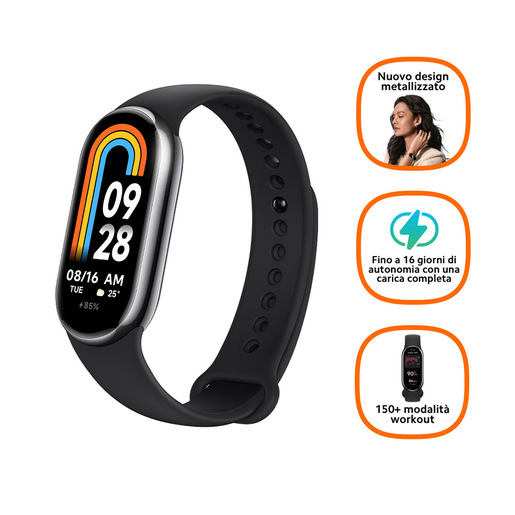 Image of Xiaomi Smart Band 8 AMOLED Tracciatore di attività a clip/da polso 4,11 cm (1.62'') Nero, Grafite