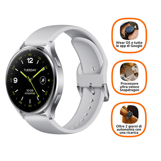 Image of Xiaomi Watch 2 3,63 cm (1.43'') AMOLED 46 mm Digitale 466 x 466 Pixel Touch screen Argento Wi-Fi GPS (satellitare)