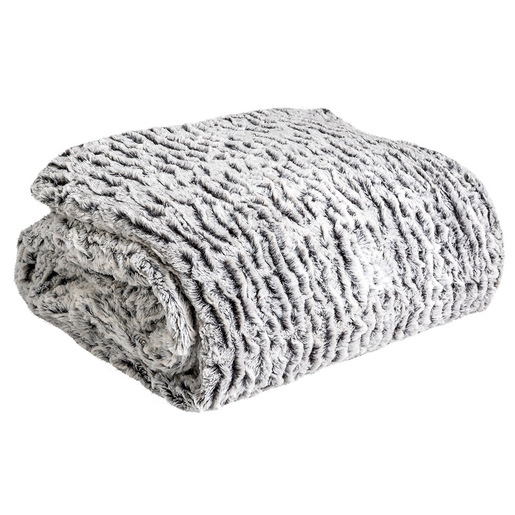 Image of Siretessile Royal coperta con maniche Tessuto felpato, Poliestere Nero