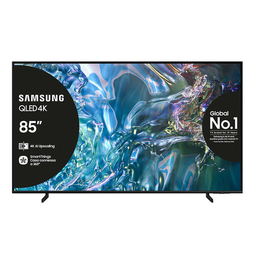 Samsung Q60D TV QLED 4K 85'' QE85Q60DAUXZT Smart TV Wi-Fi Titan Gray 2024, Quantum Processor Lite 4K, 4K Upscaling, AirSlim Design, OTS Lite
