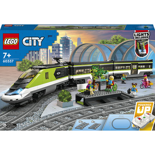 Image of LEGO City 60337 Treno Passeggeri Espresso, Locomotiva Giocattolo Telecomandata con Luci e Binari, Regalo Bambini e Bambine 7+