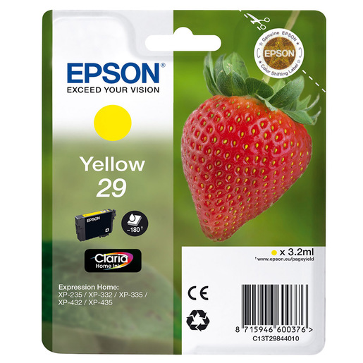 Image of Epson Strawberry 29 Y cartuccia d'inchiostro 1 pz Originale Resa stand