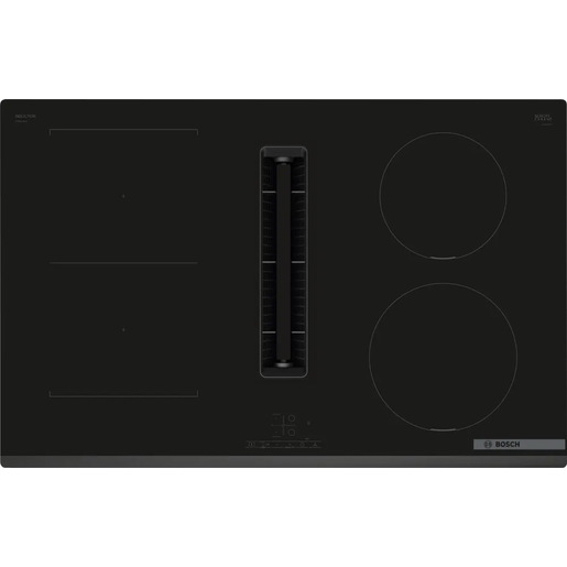 Bosch Serie 4 PVS831B16E piano cottura Nero Da incasso 80 cm Piano cottura a induzione 4 Fornello(i) Cappa da incasso
