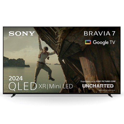 Sony BRAVIA 7 QLED (XR l Mini LED) 75 pollici 4K HDR Google Smart TV (2024) Gaming menu per PlayStation 5, IMAX Enhanced, Dolby Vision Atmos, Chrome