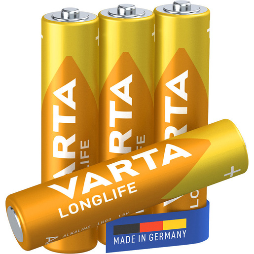 Image of        Varta Longlife, Batteria Alcalina, AAA, Micro, LR03, 1.5V, Blister da