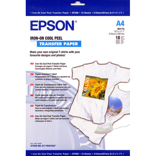 Image of Epson Iron-on-Transfer Paper - A4 - 10 Fogli