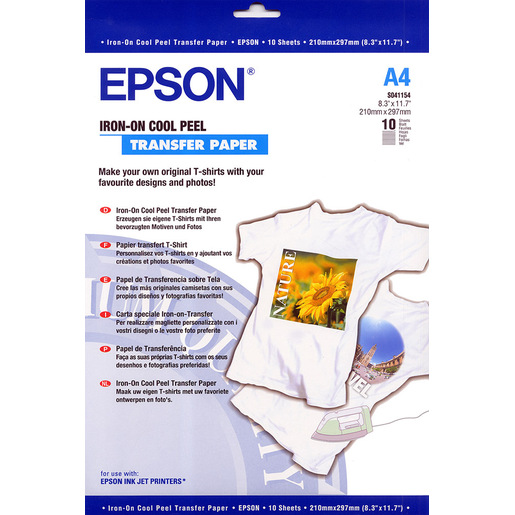 Image of        Epson Iron-on-Transfer Paper - A4 - 10 Fogli