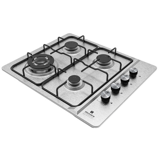 Image of Electroline GHEM60L43 piano cottura Acciaio inox Da incasso 60 cm Gas 4 Fornello(i)