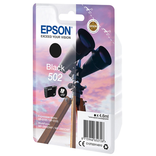 Epson 502 Binocolo cartuccia inchiostro originale nero 1pz