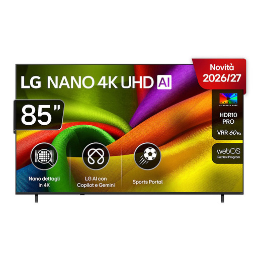 LG NANO 4K UHD AI 85 SMART TV FHD 2,16 m (85'') 4K Ultra HD Wi-Fi Nero