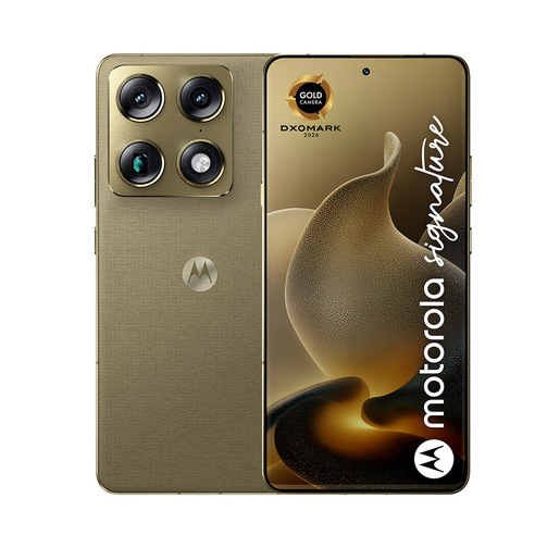 Motorola signature 17,2 cm (6.8'') Doppia SIM Android 16.0 5G USB tipo-C 16 GB 512 GB 5200 mAh Oro PANTONE Martini Olive