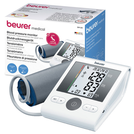 Image of Beurer BM 28 Misuratore di Pressione da Braccio con Funzione di Memoria, Rilevazione Aritmie e Manicotto Universale