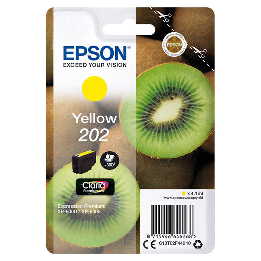 Image of Epson Kiwi Singlepack Yellow 202 Claria Premium Ink