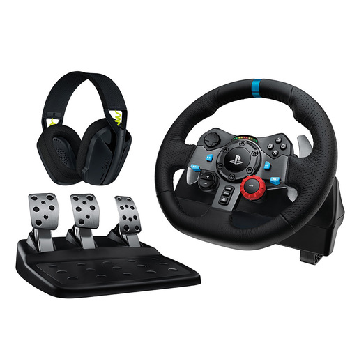 Logitech G G29 Driving Force, kit volante pedaliera e cuffie, PlayStation 5, PlayStation 4 e PC