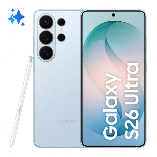 Samsung Galaxy S26 Ultra Smartphone AI, 512GB, Privacy Display integrato, Processore potente, Assistente Foto, Camera 200 MP, 5000 mAh, Sky Blue