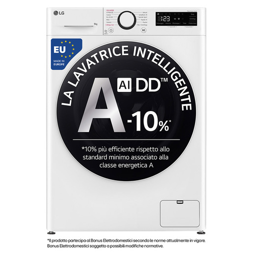 Image of LG F4R5009TSWW Lavatrice 9kg AI DD, Classe A-10%, 1400 giri, TurboWash, Vapore