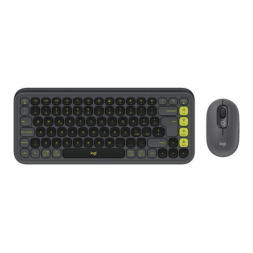 Logitech POP Icon Combo tastiera + Mouse Bluetooth (Grafite, Verde)