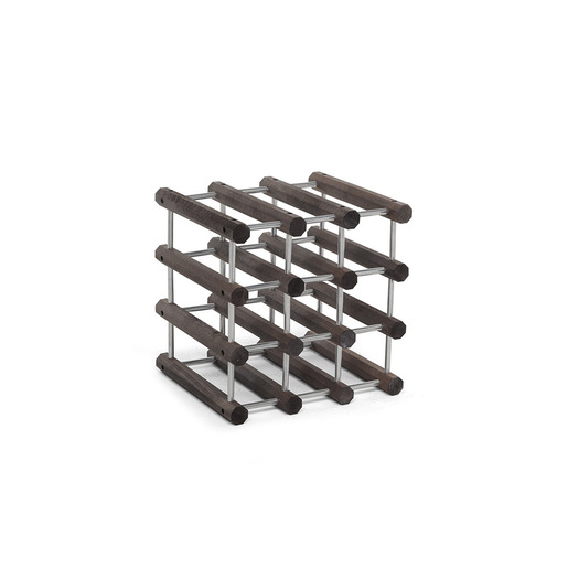 Image of Foppapedretti IlCantiniere Cubo per vino 12 bottiglia/bottiglie Alluminio, Legno Alluminio, Wengé