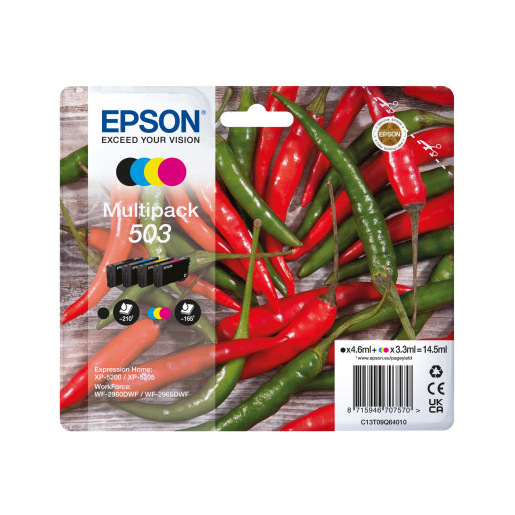 Image of Epson 503 cartuccia d'inchiostro 4 pz Originale Resa standard Nero, Ciano, Magenta, Giallo