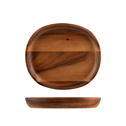 Image of H&H Lifestyle Piatto Acacia in legno forma ovale cm 21x24