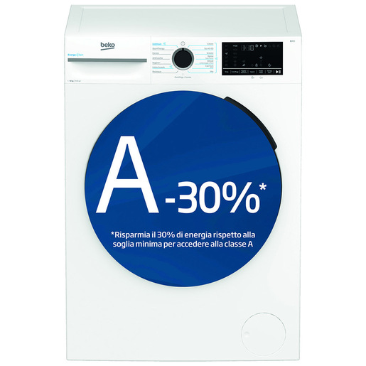 Beko b300 BMWUR10149DC 10kg, Classe A-30%, Bianco, Motore Inverter 1400 giri, Display touch, Porta con cover, EnergySpin™, Vapore