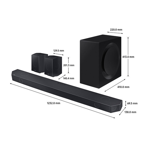 Samsung Soundbar HW-Q990C/ZF Serie Q, 22 speaker, Wireless Dolby Atmos, Audio a 11.1.4 canali, Q-Simphony, Compatibile con Alexa e Google Assistant, B