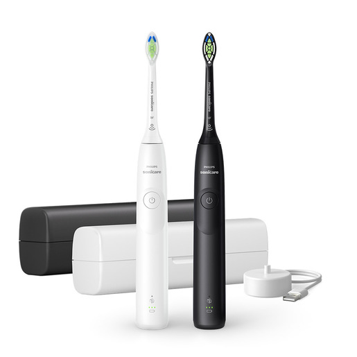 Philips 5300 Series Sonicare spazzolino elettrico sonico con base di ricarica e custodia, 2 livelli di intensità, sensore di pressione confezione da 1