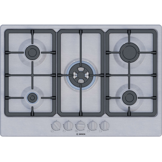 Image of Bosch Serie 4 PGQ7B5K90 Piano cottura a gas 75 cm 5 fuochi Acciaio Inox