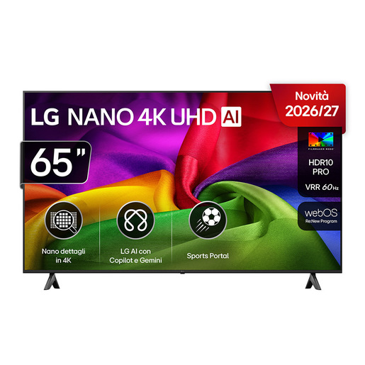 LG NANO 4K UHD AI 65'' Serie NU80 65NU800B6LA, 4K, AI Chatbot, AI Concierge, Nano Detail Enhancer, 3 HDMI, SMART TV 2026