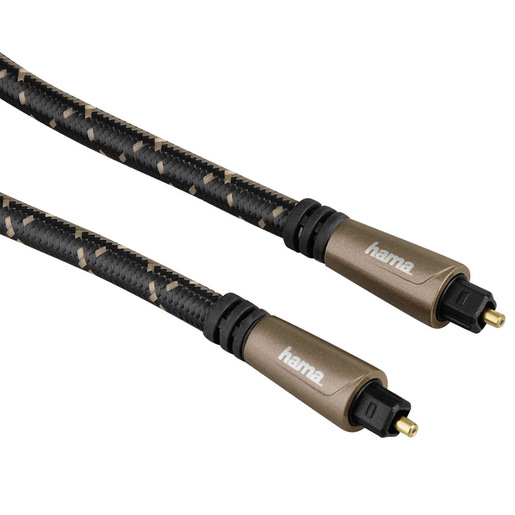 Image of Hama Cavo fibra ottica TOSLINK ODT, 1,5 metri, TPE, connettori dorati, spine metallo, 5 stelle