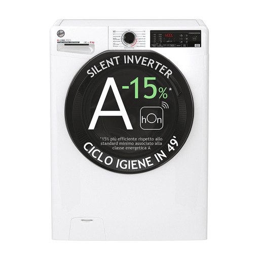 Image of Hoover LINK PRO , Lavatrice 8kg, Classe A-15%, 1400 giri, Bianco, Autodose HPSD484DAMB7-11