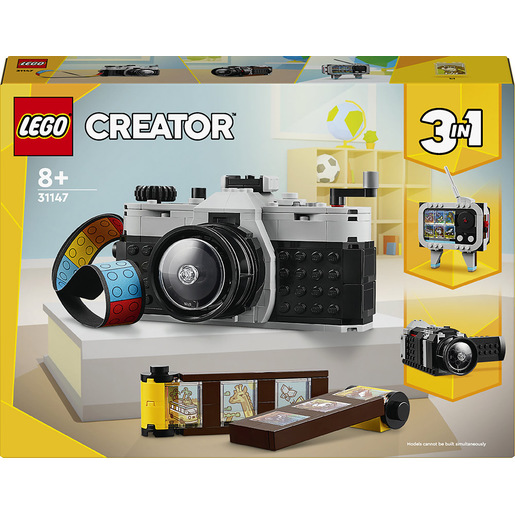 Image of LEGO Creator 31147 3in1 Fotocamera Retro, Giochi per Bambini 8+ Anni, Macchina Fotografica Trasformabile in Videcamera o TV