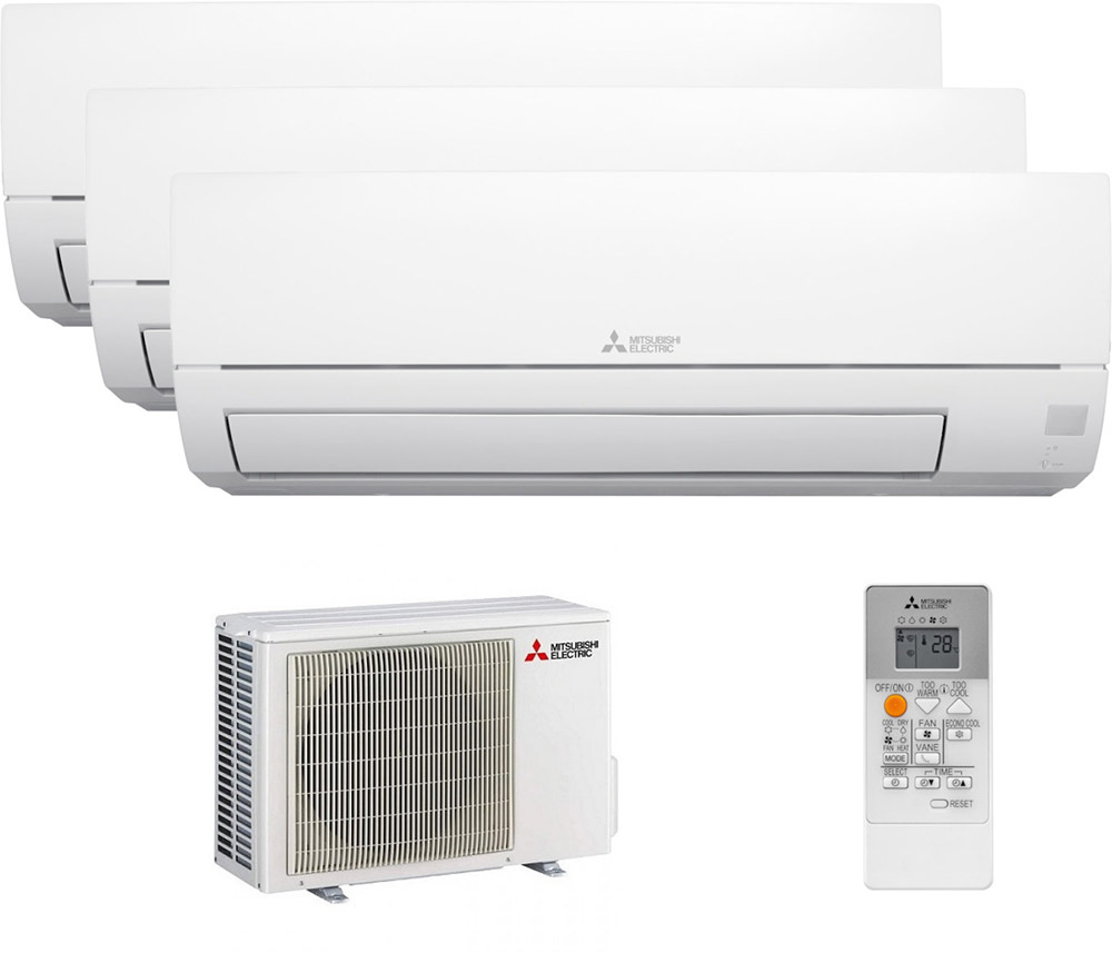 Mitsubishi Electric Trialsplit 9000+9000+9000BTu MSZ-HR25VFK + MSZ