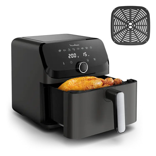 Image of Moulinex Easy Fry Mega EZ855H , Friggitrice ad aria, Capacità Extra Large 7,5L/2kg, 8 programmi preimpostati, Coal Grey