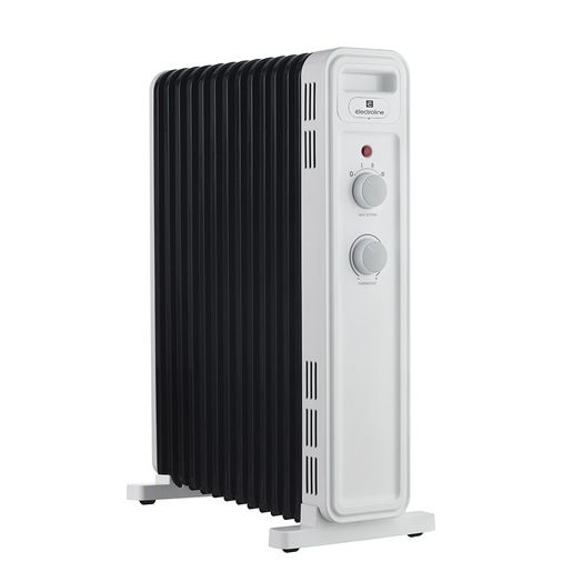 Electroline OFRE13F25M stufetta elettrica Interno Nero, Bianco 2500 W Riscaldatore ambiente elettrico a olio