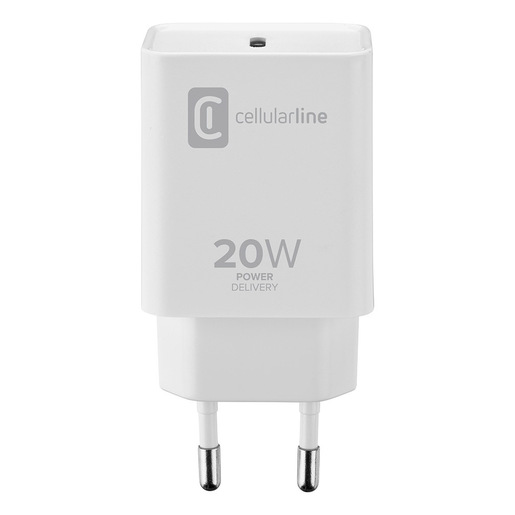 Image of Cellularline USB-C Charger 20W - iPad (2020), iPad Pro (2018 or later) and iPad Air (2020) Caricabatterie da rete USB-C 20W per la carica alla massima