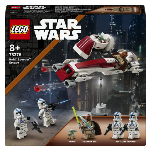 Image of LEGO Star Wars 75378 La Fuga del BARC Speeder, Giocattolo dal Film The Mandalorian, Giochi per Bambini 8+ con Grogu (Baby Yoda)