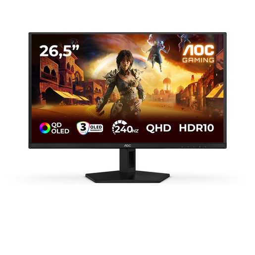 Image of AOC G4 Q27G41ZDF Monitor PC 67,3 cm (26.5'') 2560 x 1440 Pixel Quad HD QD-OLED Nero, Rosso