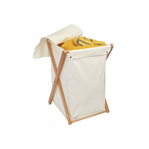 Image of Foppapedretti Angel porta biancheria Rettangolare Faggio, Cotone, Plastica, Legno compensato Beige, Nero